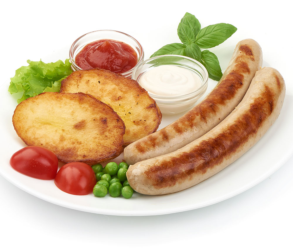 Teller vegane Bratwurstwurst